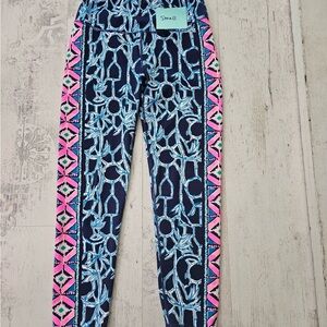 Lilly Pulitzer Blue and Pink Patterned Leggings